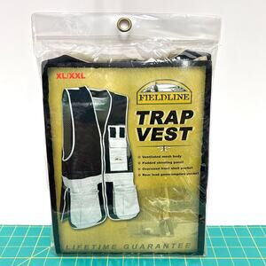 FIELDLINE Trap Vest Mens XL/XXL 48-50 SKEET Shooting Tan Black MESH Hunting NEW
